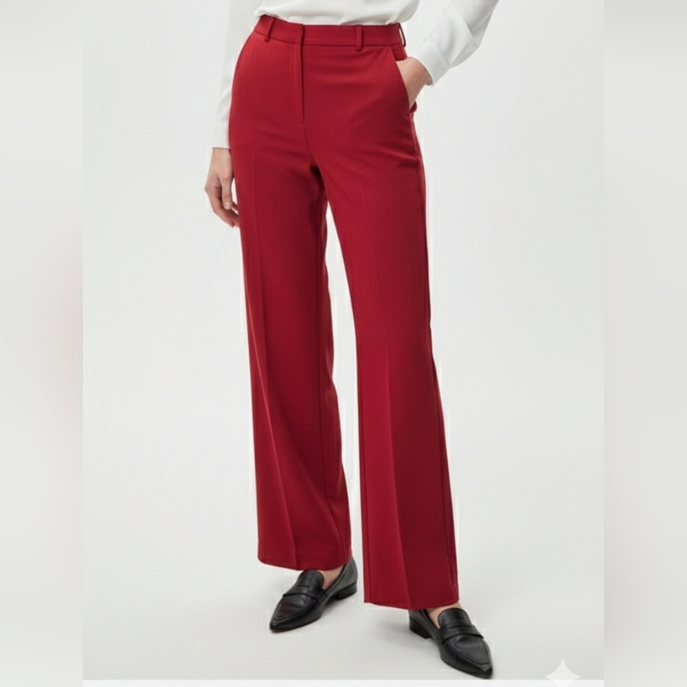 Europa Red Straight Leg Trousers Office Business Classic 14